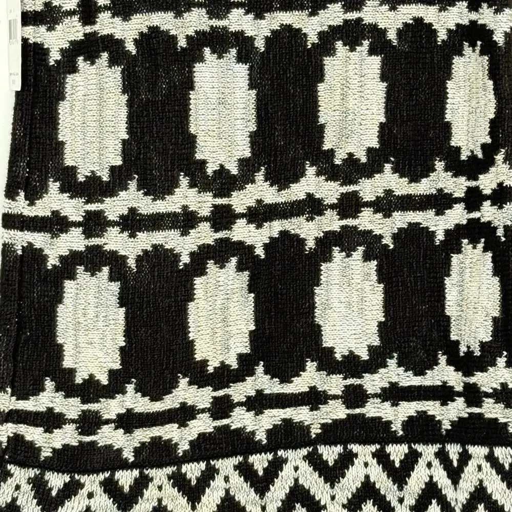 Free People Sweater Mini Skirt Size S Black White Boho‎ Festival Western Chic
